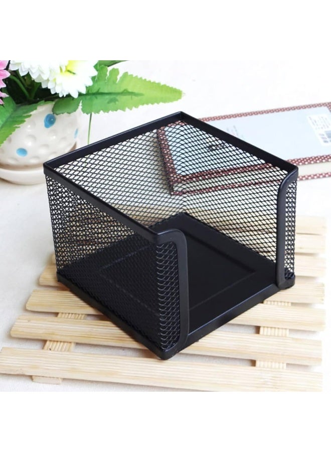 Modern Square Metal Mesh Memo Holder, Compact Desk Organizer Made of Durable Metal for Organizing Notes, Papers, and Office Supplies, Ideal for Home and Office Use - Image 2